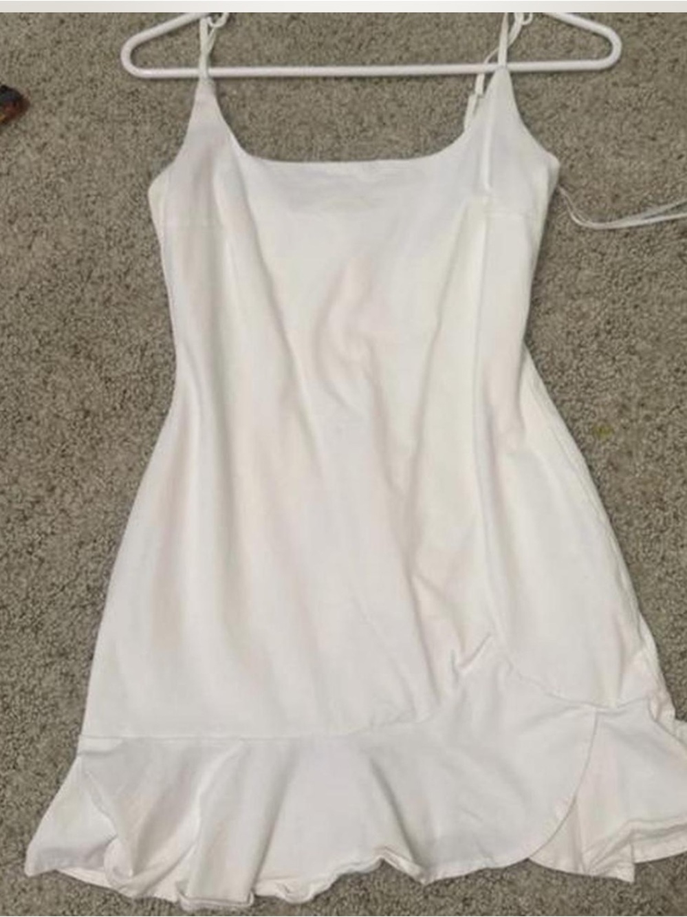 Princess Polly White Ruffle-Hem Mini Slip Dress